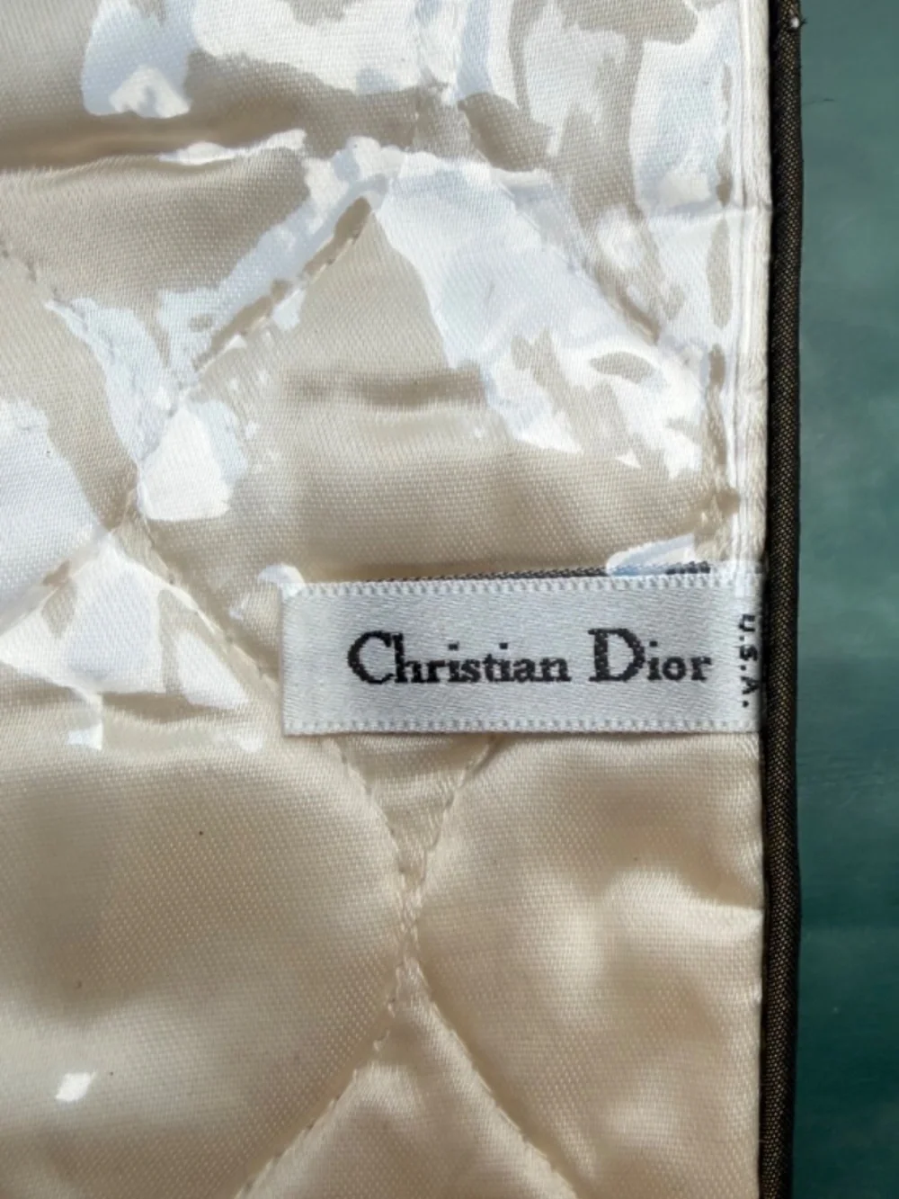 Vintage Christian Dior Hanging Travel Vanity Cosmetic Organizer Checkered